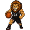 Löwe im Basketballtrikot mit Nummer 23