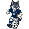 Blauer Wolfstürmer im Trikot