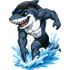 Hai Cartoon Schwimmer
