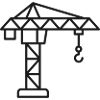 Construction Crane Line Icon Building Equipment 
