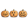 Triple Pumpkin Jack-o'-lanterns