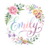 Floral Wreath Emily Name Print