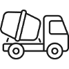 Betonmischer-Lkw-Liniensymbol Bausymbol