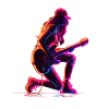 Retro Gitarrist Mädchen