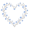 Heart Blue Flowers Customizable