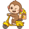 Affe auf Bananenroller