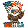 American Eagle Holding American Flag