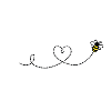 Bee Heart Doodle Line Art
