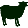 Green Sheep Silhouette Minimal Style