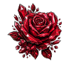 Geometric Red Rose Crystal