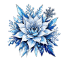 Blaues Eisblüten-Design