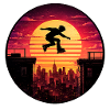 Sunset Skyline Skate Silhouette
