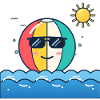 Strandkugel mit Sonnenbrille