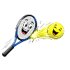 Fröhliches Tennismotiv