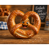 Lächelnde Brezel-Gemütlichkeit