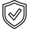 Shield Check Line Symbol Sicherheitsschutzsymbol