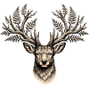 Hirsch mit Wald Geweih 