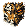 Drache Tiger Gesicht