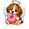 Cute Beagle Angel Cartoon with Halo