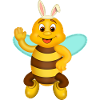 Cute bee with rabbit ears