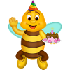 Birthday bee with cake
