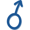 Minimalist Blue Mars Symbol