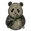 Panda-Bambusring-Kunst