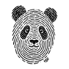 Panda Line Art Monochrome Face