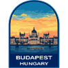 Budapester Ungarns Parlament Retro-Sonnenuntergangsabzeichen