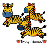 Temperamentvolle Zebra-Freunde in Bewegung