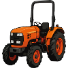 Oranger Traktor Frontansicht