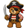 Pirate bear with saber