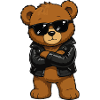 Cool bear rocker with leather jacket