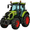 Green Tractor Cartoon Style