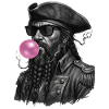 Barbe noire avec bulle de chewing-gum