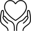 Heart in Hands Line Art