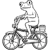Frosch auf Fahrrad 