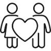 Couple Heart Embrace Line Art