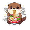 Kawaii Otter with Ramen