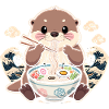 Otter mit Ramen Nudeln