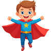 Kleiner Junge als Superheld – Starke Comic-Figur