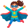 Kleines Mädchen als Superheldin – Starkes Comic-Ar
