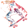 Skateboarder Comic-Stil