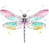 Libellule avec des ailes aquarelle