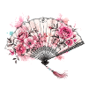 Éventail floral avec aquarelle
