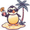 Penguin Summer Palm Tree