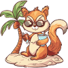 Squirrel Summer Palm Tree