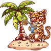 Leopard Sommer Palme