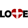 England Herz Pinselstrich Kreuz