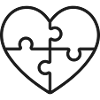 Puzzle Heart Line Art